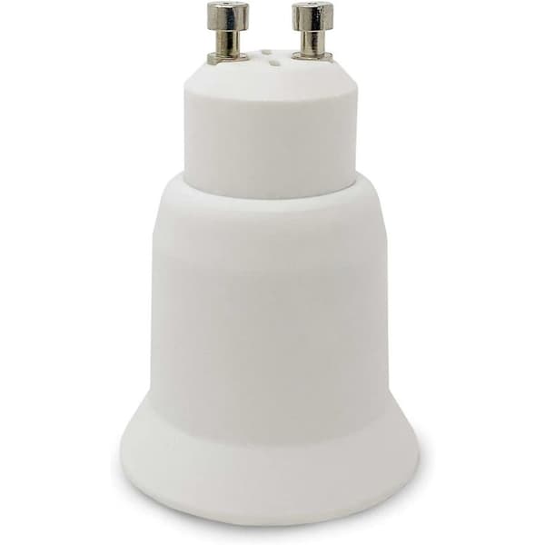 3-pakning Lampebaseadapter - Hvit - GU10 til E27 Base - Energibesparende Halogen LED Pære Sokkeladapter