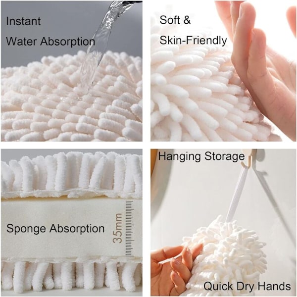 Styck Handdukar Badhanddukar Kökshanddukar Plysch Absorberande Handdukar Hängande Handduk Frottéhandduk Snabbtorkande Handduk (Vit + Grå)