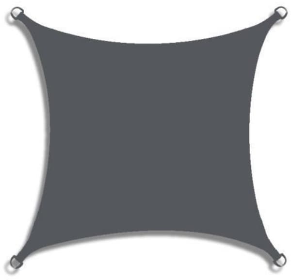Solskjermseil, vanntett 420D polyester, 95 % UV-beskyttelse, forsterkede hjørner, for hage uteplass terrasse, mørkegrå, 2,5 x 3 m
