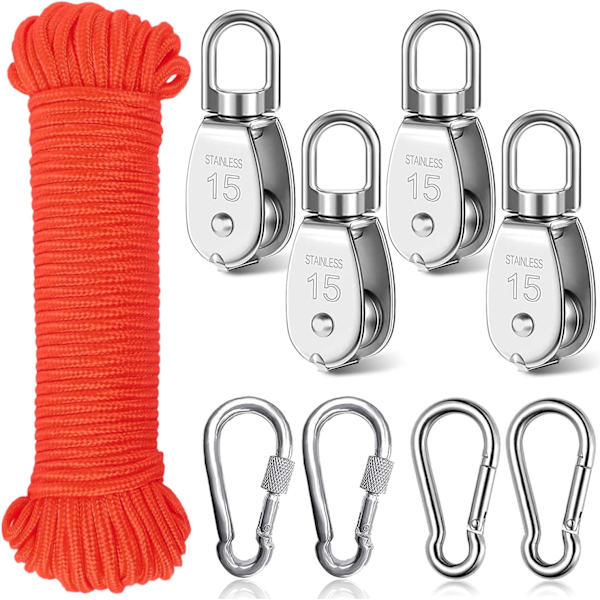 Rullar, rostfritt stål rulle, vridbar rulle, lyftrullar, enstaka rulle Orange-m15-4 M15-4