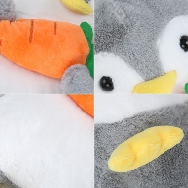 Plushdjur Pingvin Mjuk Leksak för Barn Mjuk Leksak Gosig och Lek Squishmallow Pingvin Plysch för Flickor Pojkar (Pingvin med Morot 25cm) morötter pingvin