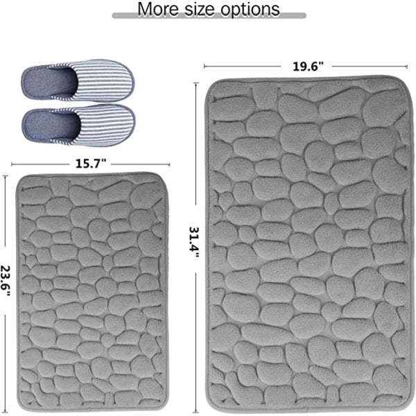 IC Memory Foam Kylpymatto Liukumaton kylpymatto Harmaa