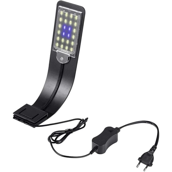 Akvarielys LED Lampe Hvid og Blå Nano Clip-on Belysning til Fisk Planter 23-50 cm..DEBUNS