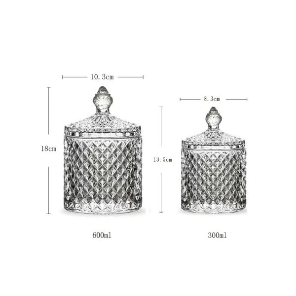 300/600ML glasförvaring konserverad diamant godisbox TRANSPARENT transparent 600ml-600ml transparent 600ml-600ml