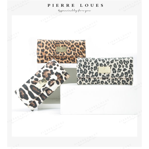 HHL Leopard plånböcker för kvinnor, print damväska, långa dragkedja Pu-läderkorthållare