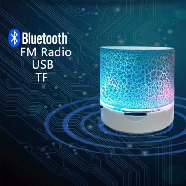 Mini Bluetooth -högtalare bärbar trådlös BT 5.0 S10 bilhögtalare med LED FM-radio (vit)