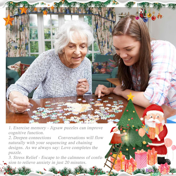 Julkalenderpussel 2024 med 1008 bitar, Tomtepussel, julklappar till, 24 pussellådor nedräkning, julklapp till pojkar och flickor (H) Höjd (cm):