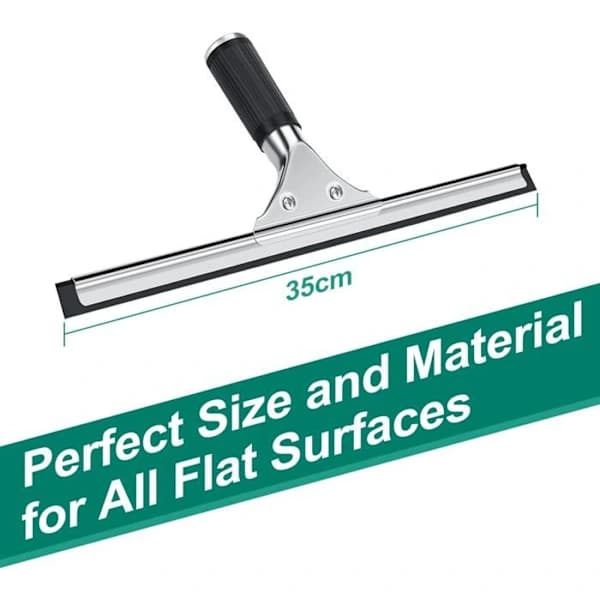 Professional Window Squeegee, Stainless Steel Window Squeegee, for Cleaning and Drying Glass and Tiles