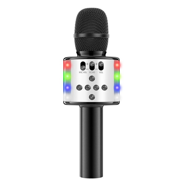 Trådlös Bluetooth mikrofon live karaoke mikrofon Svart och vitt