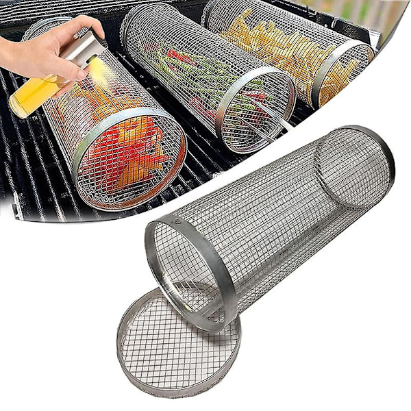 Grillrist i rustfritt stål for utendørs grilling, rund, for bål