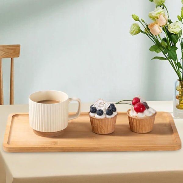 Rustikk Tretallerken, Serveringsbrett for Mat, Elegant Middagsservering for Kaffe, Snacks og Brød 18.5x38