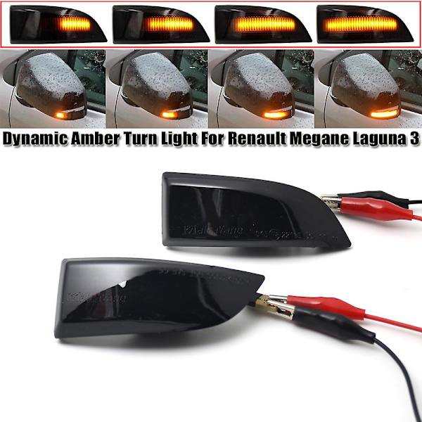 För Renault Megane 3 MK3 III RS 2008-2016 BZ KZ DZ Dynamisk Blinkers Indikator Spegel Blinkers Bil Ljus Signal