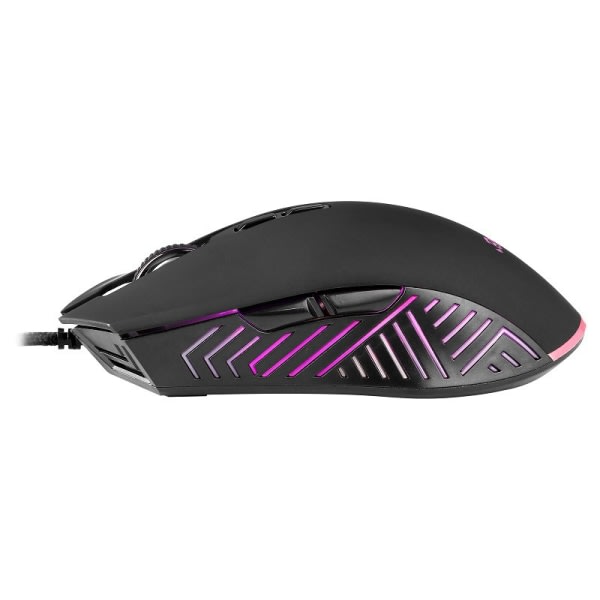 Wired Gaming Competitive Mouse 6400DPI 4-växlad lysande mus svart