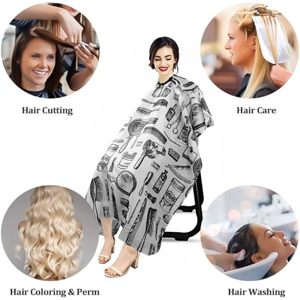 Frisörkappa Frisörkappa, Klippkappor, Vattentät Frisörkappa för Hårstyling, Klippning och Färgning White