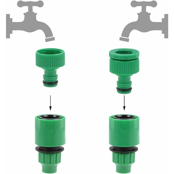 Snabbkoppling Slangrör Adapter 8mm Innerdiameter Rörkoppling för Trädgårdsbevattningssystem 5st