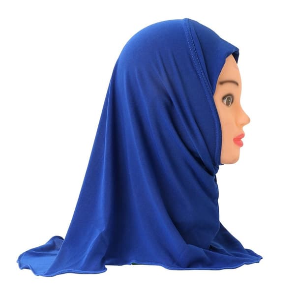 Muslimsk Hijab Islamisk Sjal för barn BLÅ blå blue