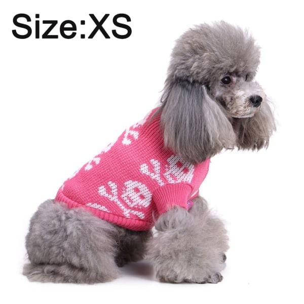 IC Doggy -neuleet, doggy klassiset ruutuneulevaatteet, MYD19 Skull Pink XS