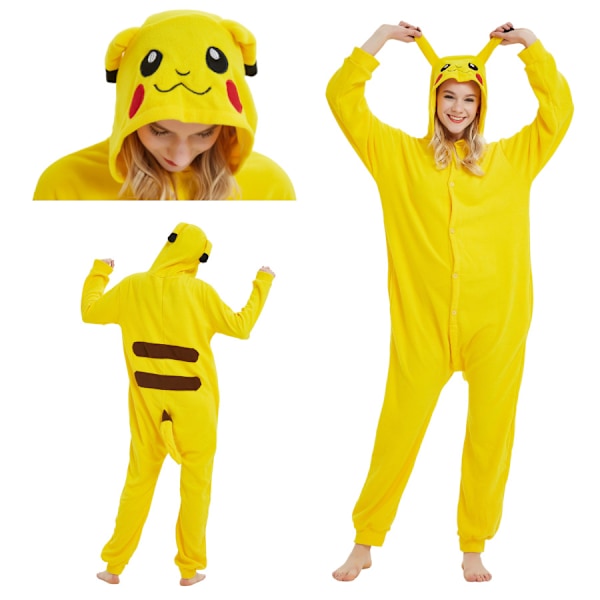 Polar Fleece -sarjan Halloween-piirretty eläin yhden osan pyjama MJ51 pariskunta pyjama Pikachu 110