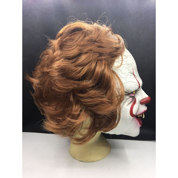 Halloween Clownsmask Cosplay Huvudbonad Filmtillbehör Fest Rollspel Skräckrekvisita MJ51 One Size