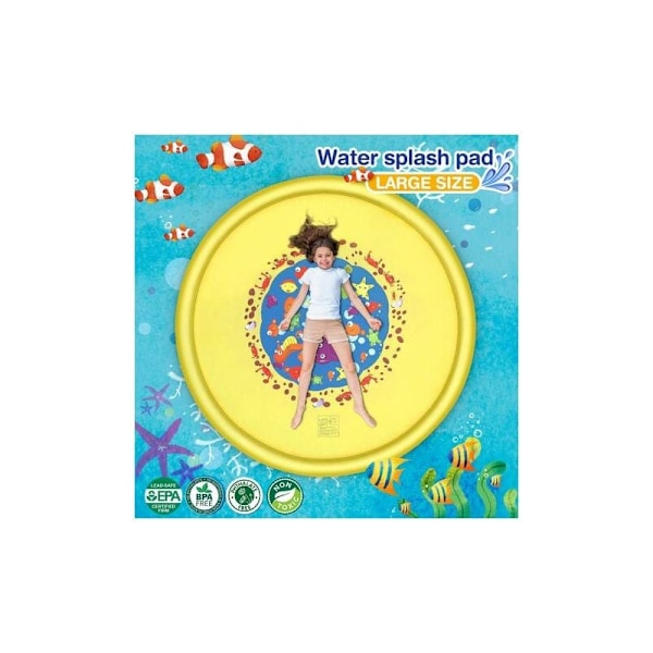 170 cm Vand Spray Måtte til Børn, Holdbar PVC Vandplaske Spray Måtte til Pool, Plaske Sprinkle Lege Måtte - Sommer Børns Must-Have Legetøj