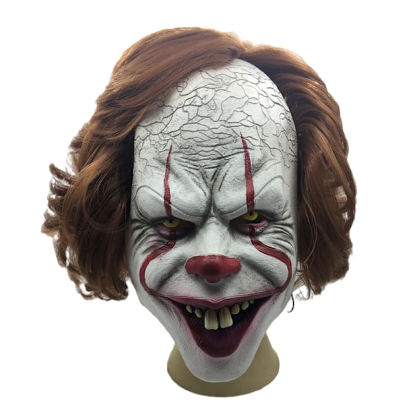 Halloween Clownsmask Cosplay Huvudbonad Filmtillbehör Fest Rollspel Skräckrekvisita MJ51 One Size