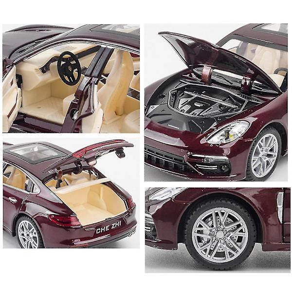 Porsche Panamera urheiluauto pienoismalli valolla ja avattavilla ovilla, musiikkisimulaatio