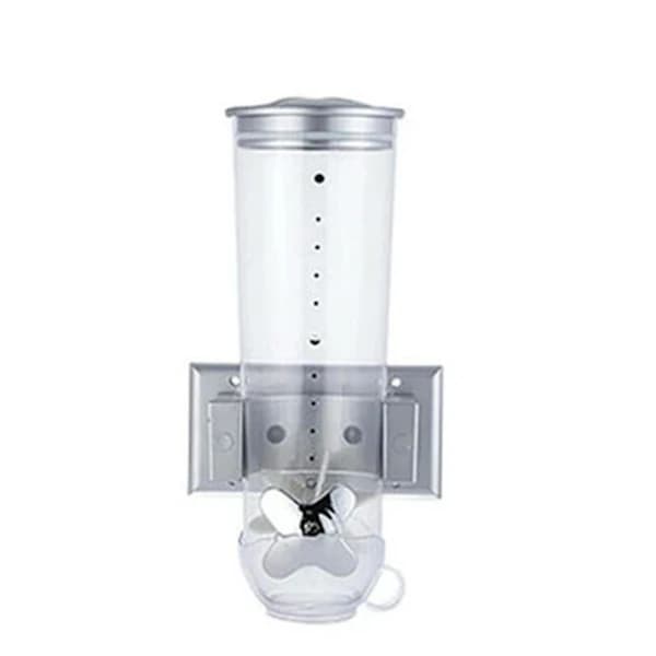 Vægmonteret Cereal Dispenser ABS Tørfødevarebeholder til Køkkensnacks Havre Ris Sølv 31 x 16 cm Silver