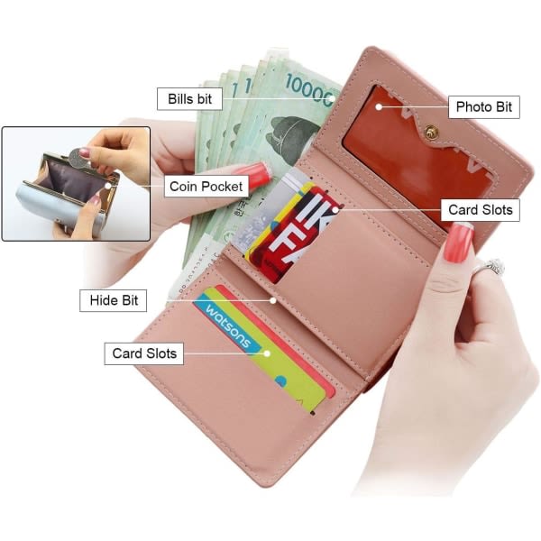 Plånbok för damer - Läderplånbok Dam Kreditkortshållare Damplånbok Case(blå)