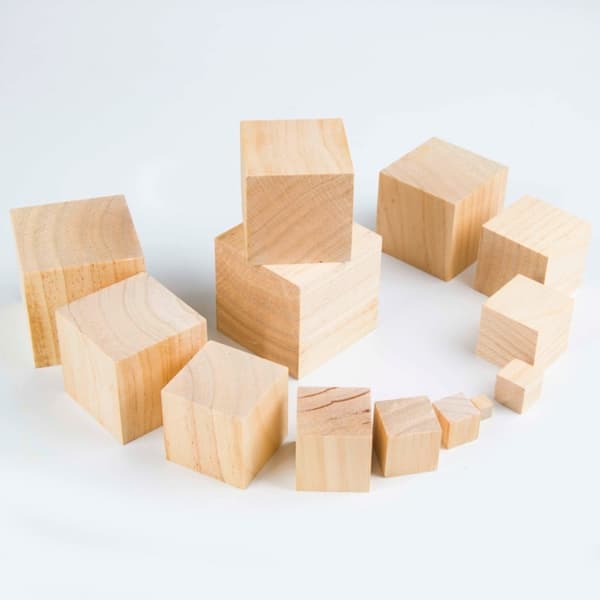 10 stk. Træklods Trækvadratblokke 3,5X3,5X3,5CM 3,5x3,5x3,5cm 3.5x3.5x3.5cm