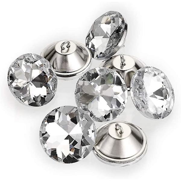 25 stk. 30MM diamantskårne klare krystalknapper med løkke til sofa DIY-håndværk dekoration