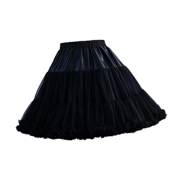 Kvinnors lagerpetticoat i tyll chiffong krinoliner för klänning Black 45cm