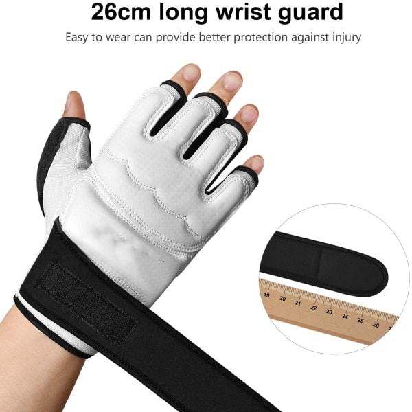 IC Boxningssäck Kampsport Mma Sparring Grappling Muay Thai Taekwondo Träning Pu Läder Handledslindor Handskar-Vit-Xl