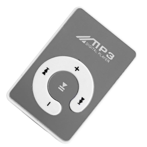 Plastspegelklämma USB MP3-spelare Bärbar musikmediastöd Vit