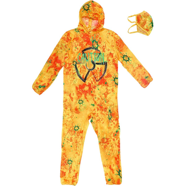 Herr Kontaminerad Zombie Kostym Vuxna Halloween Glow in the Dark Fancy Dress Outfit med Mask M