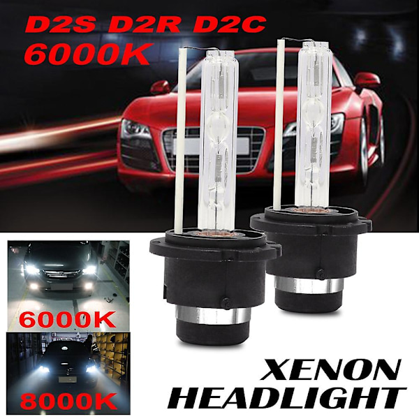 D2R/D2S/D2C 35W HID-frontlykter, erstatningslyspærer (1 par) BBT 6000K