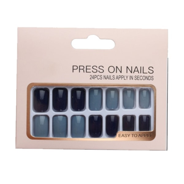 IC Korta enfärgade naglar för kvinnor Gelpress på naglar nagelfil stil 5