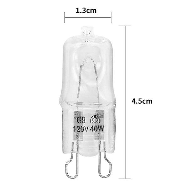 G9 Ovnlampe Høj Temperatur Modstandsdygtig Holdbar Halogen Pære Lampe til Køleskabe Ovne Ventilatorer 40W 500 Pin Pære 220V