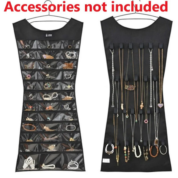 Hängande förvaringsväska för smycken, halsband, armband, örhängen, ringar och smyckesorganisatörer Red
