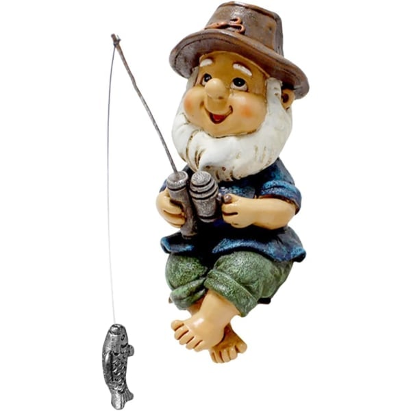 IC Hagetomte fiskefigur dverg dekorasjon hage