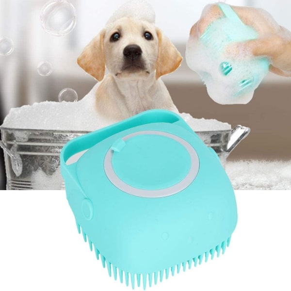 Hundkattschampoborste, silikongummi husdjursbadborste Hundkam för hund- och kattdusch Grooming Gul