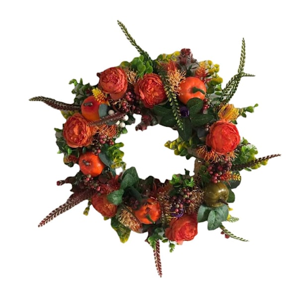 Uusi syksyn pionin ja kurpitsan seppele - Syksyn pionin ja Halloween-kurpitsan seppele 30*30CM