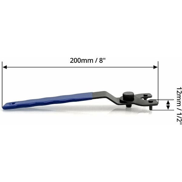 Universell Vinkelsliper Nøkkel 10-46mm, for Slipere Erstatt Disker, Justerbar Pinnede Nøkkel for Vinkelslipere