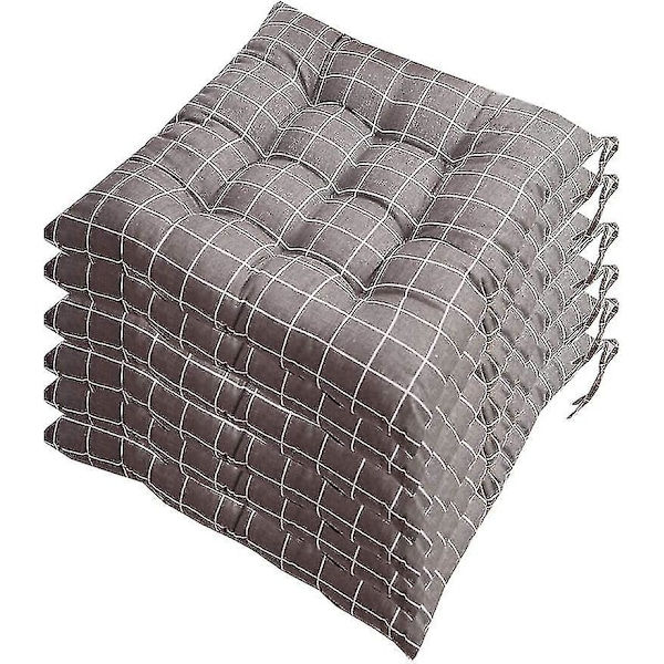 Set med 6 stolsdynor 40x40, Dekorativ kudde Stolsdyna Trädgårdskuddar 12 stygn i en Olika mönster, Polyester (A)-I lager