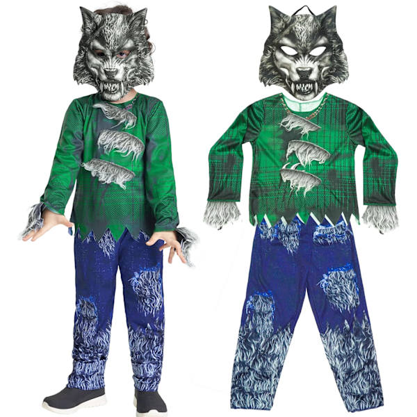 Halloween-susien asut lapsille - Poikien fantasia-asut, metsäsotilaan naamioasut pojille ja tytöille, 3-10 vuotta varg 7-8 anni