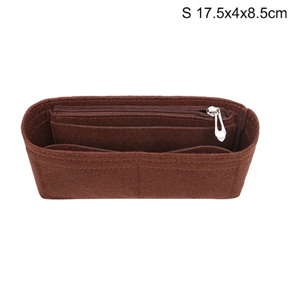 Multi-Pocket Damväska i filt Kaffe Coffee S