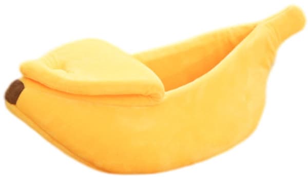 Banan Kattehule, Blød Plys Og Elastisk Skum, Halvåbent Betræk, Til Katte, Killinger, Kaniner Og Små Hunde, Gul, Medium