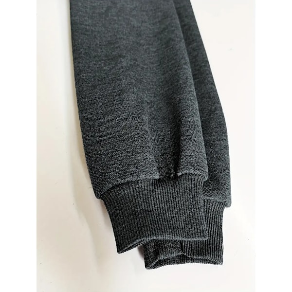 Solid Kænguru Lomme Hoodie, Casual Langærmet Hoodie Til Efterår & Vinter, Damebeklædning Grå grey 4XL