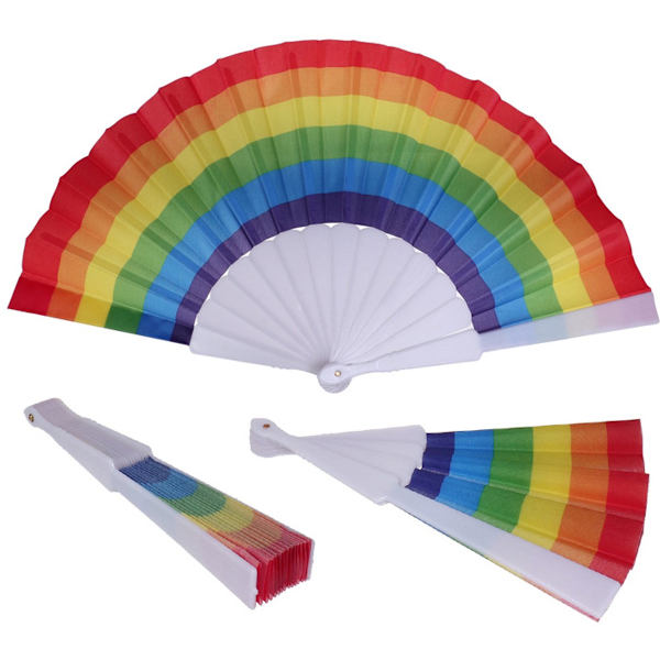 Håndvifte - Festivalvifte - Pride - Flagg - Hvit