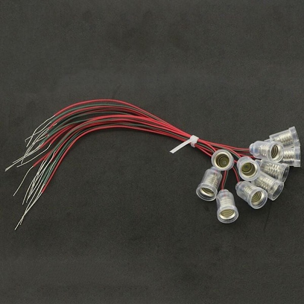10 st E10 Lampfot LED Skruvmontering Små Glödlampshållare Ljussockel med Kabel för Experiment Krets Hem Elektriska Testtillbehör