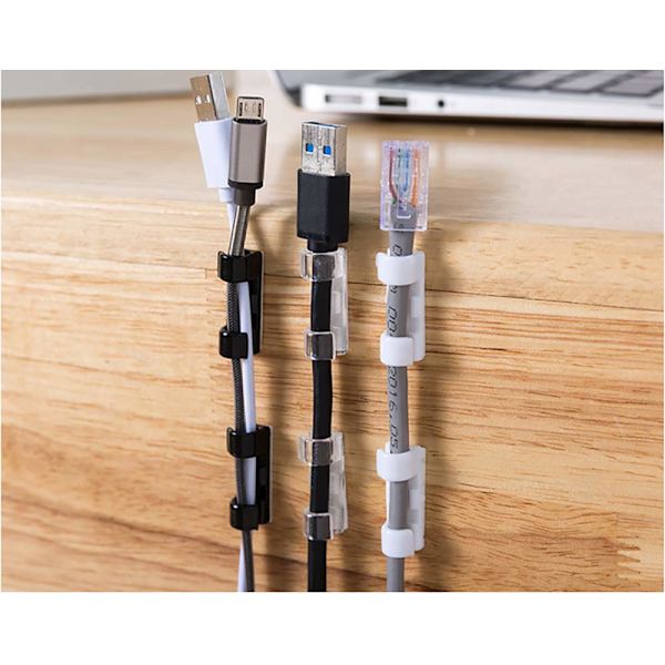 Smart Cable Holder - Transparent and Self-Adhesive 40 Pack